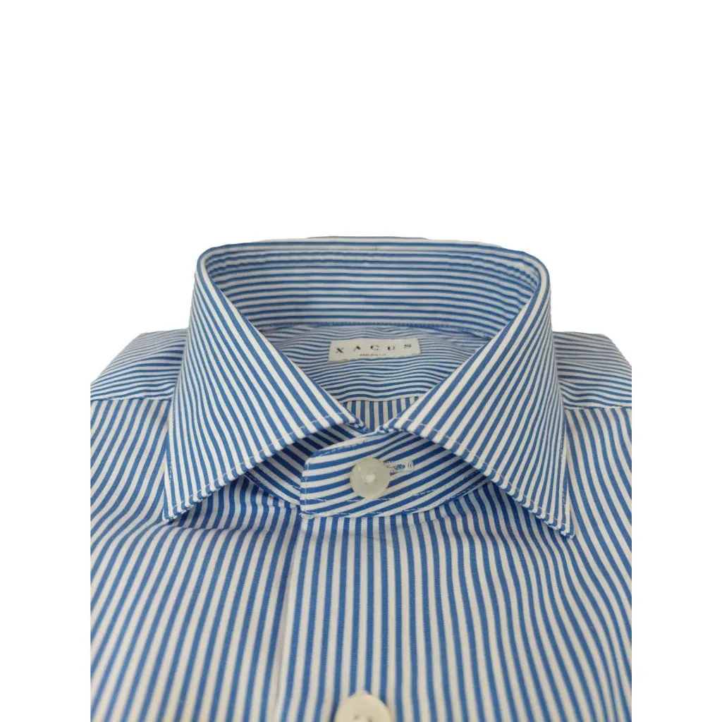 XACUS Camicia XACUS Taylor Fit a righe bianche e blu
