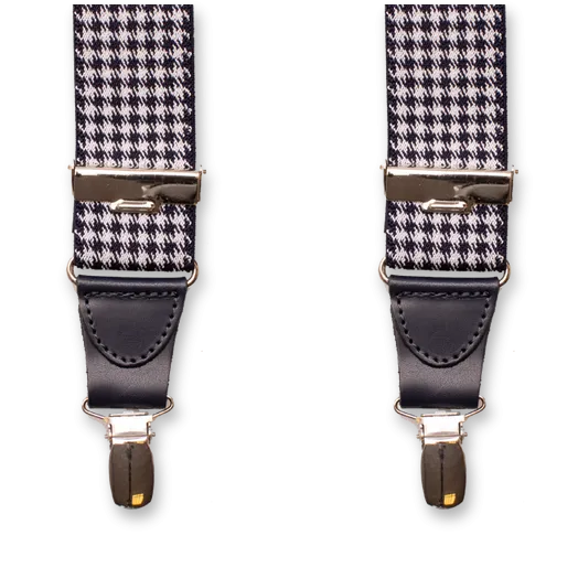 XIV Bretelle Pied de Poule - Blu scuro-Bianco
