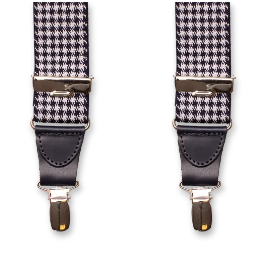 XIV Bretelle Pied de Poule - Blu scuro-Bianco