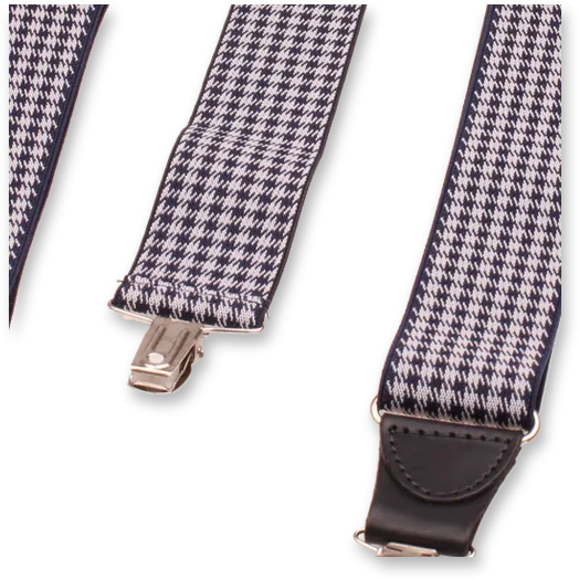XIV Bretelle Pied de Poule - Blu scuro-Bianco