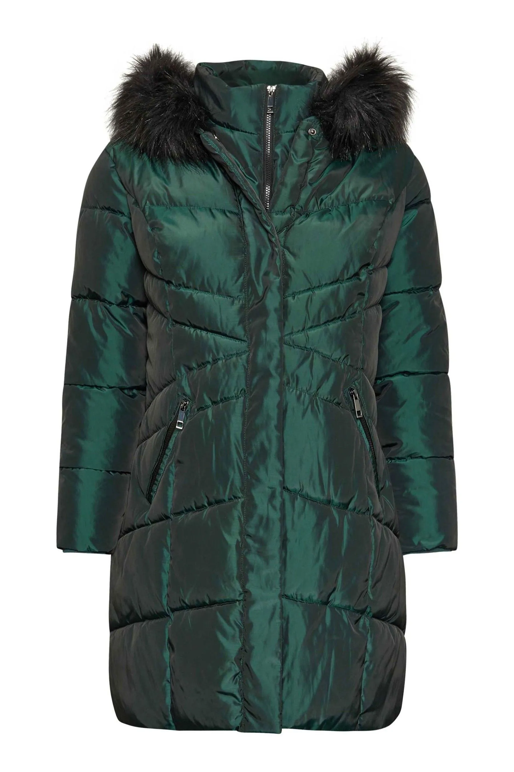 Yours Curve Midi Padded Puffer Coat    